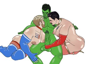 ass breasts busty_male captain_america crossdressing gay gloves heels huge_ass huge_breasts huge_butt huge_cock huge_nipples huge_thighs hulk iron_man kittyx3meow latex male male_only male_with_breasts marvel marvel_comics penis yaoi
