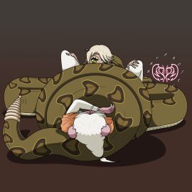 2girls aggressive aggressive_female assertive assertive_female blonde_hair coiling cunnilingus dirty_blonde_hair dominant dominant_female embarrassed embarrassed_female female female_on_female femdom implied_oral implied_sex lamia lesbian_domination lesbian_sex monster_girl naga oral oral_sex original_character original_characters projectsubby rat rat_girl rattlesnake restrained rodent snake snake_girl white_hair wrapped_up yuri