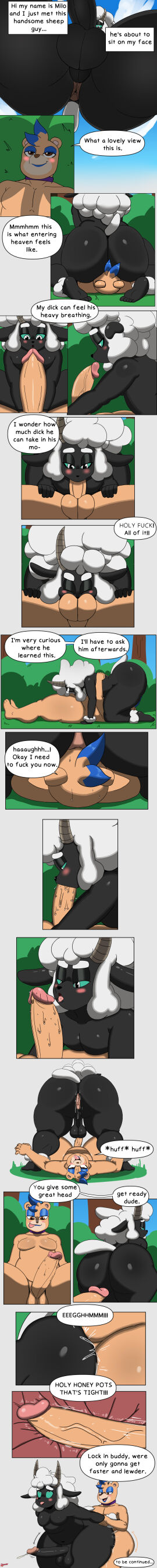 anal anal_sex anthro ass balls bear big_ass big_butt bovid brown_body brown_fur caprine cherryfox73 collar domestic_sheep duo eidolon_the_sheep_(vulkyasha) erection facesitting fellatio femboy fur gay genitals hair hi_res huge_ass huge_butt iabsurd_res long_image male male/male male_penetrated male_penetrating male_penetrating_male mammal milo_(cherryfox73) nude open_mouth oral oral_penetration penetration penile penis sex sheep sitting_on_another smile tall_image thick_thighs vulkyasha