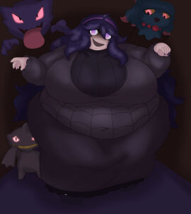 1girls banette bbw chubby chubby_female fat female game_freak ghostva11a haunter hex_maniac misdreavus nintendo pokemon pokemon_xy purple_hair