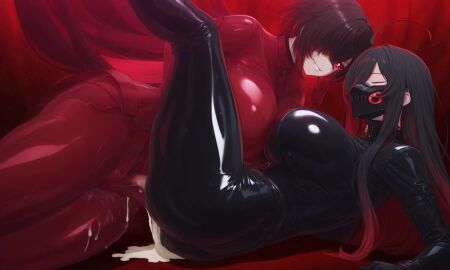 ai_generated black_latex futa_on_female latex no_sound no_watermark original original_character red_latex tagme video