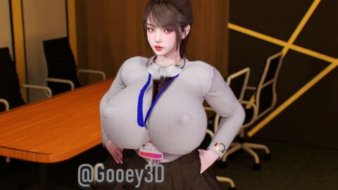 1girls 3d big_breasts breasts busty curvaceous curvy curvy_body curvy_female curvy_figure female gooey3d huge_breasts id_card large_breasts office_clothing office_lady original original_character voluptuous
