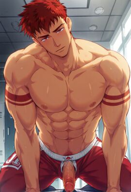 ai_generated bara derek_kingsfield gay jock_studio jock_studio_(blits_games) jockstudio(blits_games) male male_focus male_only muscular muscular_male shabalahoho yaoi