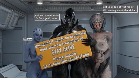3d absurd_res alien alien_(franchise) alien_humanoid asari big_breasts big_penis bigger_futa bioware black_body blue_body breasts charity charity_information crossover dialogue dialogue_box donation_drive electronic_arts english_text female female_xenomorph female_yautja fmrenderin futanari genitals group herm hi_res huge_breasts huge_cock humanoid intersex intersex/female larger_female liara_t'soni lustful_gaze mass_effect penis predator_(franchise) size_difference smaller_female spacecraft tail text trio vehicle xenomorph yautja