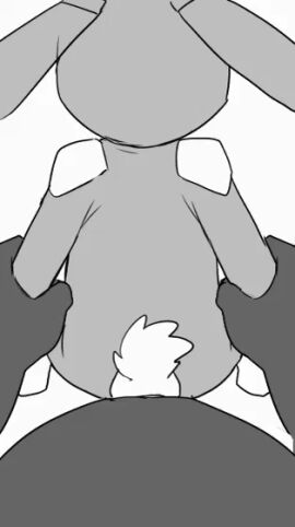 2017 2d_animation anal anal_sex animated anthro anus bodily_fluids clothing cum cum_on_penis destroyed_clothing duo erection footwear genital_fluids genitals greyscale lagomorph leporid male male/male mammal manmosu_marimo monochrome penetration penis rabbit restrained_arms sentai_rabbit_(marimo) shoulder_pads simple_background tail white_background