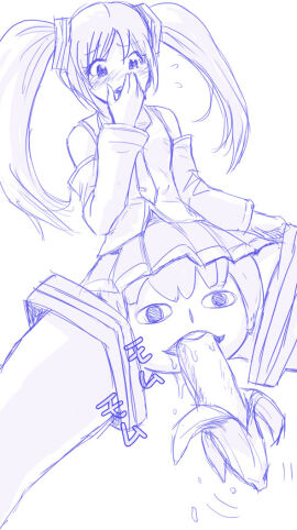 borusen hatsune_miku line_art monochrome shiteyanyo unusual_anatomy vocaloid what