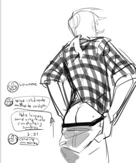 1boy ass ass_crack ass_focus ass_shot boyfriend_to_death butt_crack lawrence_oleander male not_kidseller solo solo_focus