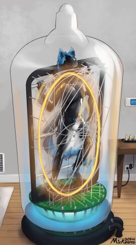 animal_humanoid animated anthro apartment bondage bound breasts cat_humanoid chastity_bulge chastity_device clock clothing digital_media_(artwork) encasement felid felid_humanoid feline feline_humanoid female furry gas_mask hair hi_res hitachi_magic_wand humanoid latex latex_clothing lock_bulge mammal mammal_humanoid mask miramore nixie_tube number sex_toy short_playtime skinsuit solo tail tight_clothing vacuum_bed vibrator wand_vibrator