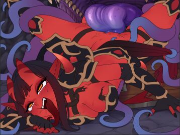 1girls ahe_gao ass bedroom_eyes bottomless bottomless_female demon demon_girl demon_horns demon_tail devil devil_girl devil_horns devil_tail fantasy_armor female meru_(merunyaa) meruccubus_(merunyaa) merunyaa mimic mimic_chest monster original original_character puffy_pussy pussy raped_by_enemy red_skin spread_legs succubus succubus_horns succubus_tail tagme tentacle tongue willing_rape_victim yellow_eyes