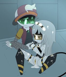 1boy 1girls accurate_body_type accurate_proportions after_creampie after_sex blonde_hair blowjob blush blushing_female blushing_male bukakke completely_nude_female cum cum_covered cum_everywhere cum_in_mouth cum_in_pussy cum_on_body cum_on_face defeat_sex defeated defeated_with_sex dick_worship dripping_cum excessive_cum facial fanfic_art fellatio female femsub fucked_into_submission glitch_productions green_eyes holding_penis j_(murder_drones) long_hair male male_on_female maledom maledom/femsub mattress murder_drones on_bed pachinsfw penis penis_in_mouth pussy robot robot_boy robot_girl robot_humanoid silver_hair submission submissive_female sucking sucking_penis sweatdrop thad_(murder_drones) yellow_eyes