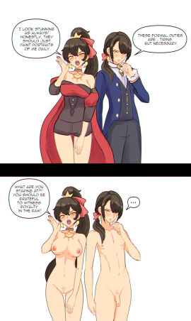 1boy 1girls balls bobcheez breasts female male nude penis pubic_hair pussy tagme twins