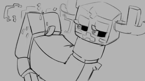 2d 2d_(artwork) 2d_animation animated antlers ass creeper creeper_(minecraft) gnauseating minecraft mojang monochrome solo tagme tail thick thick_ass twerk twerking video