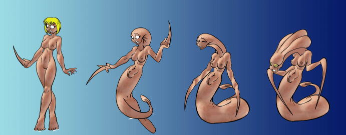 alien alien_girl alien_humanoid alien_transformation body_modification breasts corruption female hydralisk najafox nipples transformation transformation_sequence what zerg