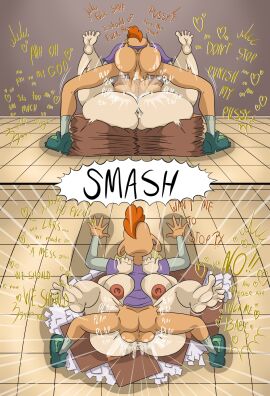 1boy 1girls areola areolae ass balls big_ass big_balls big_breasts big_thighs boxes breasts cartoon_network cartoonfan402 comic comic_page female lars_barriga male male_penetrating_female mating_press missionary missionary_position missionary_sex pussy pussy_juice pussy_juice_drip sadie_miller size_difference steven_universe vaginal_penetration vaginal_sex