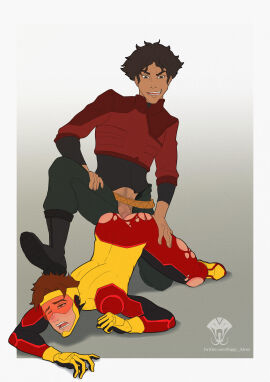 bart_allen dc dc_comics ed_dorado_jr gay gay_anal gay_sex impulse male siggy_atrox spandex spandex_suit torn_clothes torn_clothing yaoi young_justice young_justice:_outsiders young_justice:_phantoms