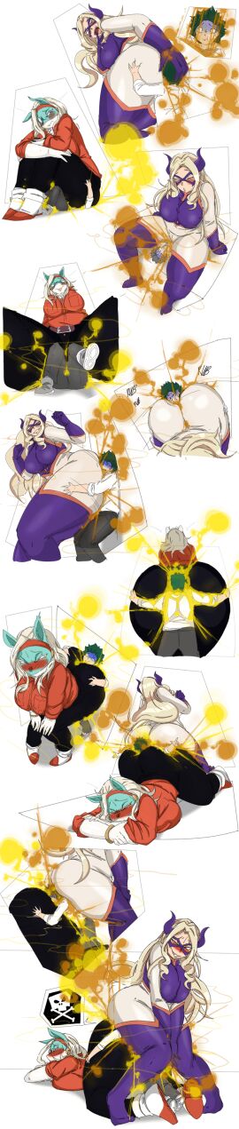 2d ass_sandwich bullying comic edit facesitting fart fart_bukkake fart_cloud fart_fetish fart_torture female giantess ippan_josei izuku_midoriya lazei male mount_lady my_hero_academia sitting_on_person smaller_male smothering squirming