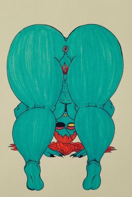 1girls 2d anus ass ass_up barefoot big_ass blue_body breasts completely_nude female female_only fish_girl fish_humanoid full_body humanoid naked naked_female nude nude_female nutboiart8008 pubic_hair pussy solo solo_female undertale undertale_(series) undyne