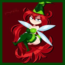 1girls 4k ass betilla_(rayman) big_ass black_eyes curvy fairy female floating freckles gothtrishy hi_res highres large_breasts long_hair looking_at_viewer messy_hair nymph_(rayman) rayman_(series) rayman_origins red_hair seductive seductive_eyes seductive_look seductive_smile shiny_ass shiny_hair shiny_skin shortstack thick_ass thick_thighs ubisoft wings witch_hat