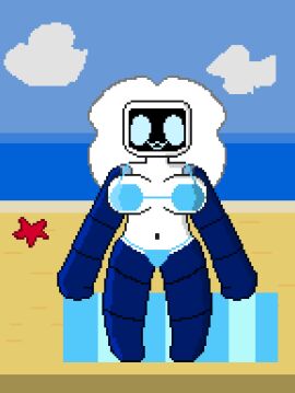 8-bit_(brawl_stars) beach big_breasts bikini brawl_stars breasts female pixel_art rule_63