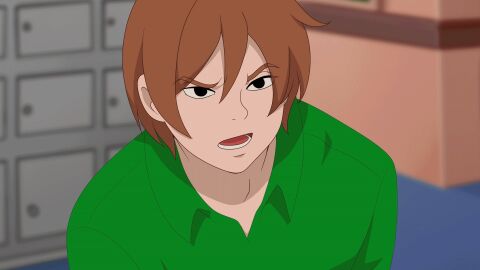 animated ass bbw big_ass big_breasts big_nipples breasts discreenvision female game_cg glasses grey_hair heels huge_breasts inusen lipstick milf milf_boom older_female red_dress