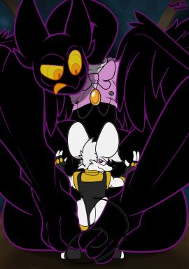 2024 3_toes 4_fingers anthro armwear ass avian bare_shoulders barnaby_(billie_bust_up) beak big_ass big_butt billie_bust_up biped bird black_armwear black_body black_bodysuit black_clothing black_elbow_gloves black_feathers black_gloves black_handwear black_legwear black_nose black_skinsuit black_stockings bodysuit bottomless bottomless_male bottomwear bow_(feature) bow_tie buckteeth cheek_tuft clothed clothing clothing_aside collar colored cuff_(restraint) digital_drawing_(artwork) digital_media_(artwork) duo elbow_gloves facial_tuft feathered_wings feathers feet fingerless_gloves fingers footwear fur gem ghost gloves gold_(metal) gold_accessory gold_jewelry golden_accessories hair hands_on_legs hands_on_thighs handwear hi_res inside jewelry knee_highs knee_socks larger_male legs_up legwear long_neck looking_at_viewer looking_back looking_back_at_viewer looking_down looking_down_at_another male male/male male_anthro mammal marigold_(ner0_kobold) metal metal_collar metal_cuffs monotone_body monotone_fur mouse mouse_ears mouse_tail murid murine natural_eyeshadow ner0_kobold obscured_penetration on_ground orange_eyes orange_sclera orange_tongue owl pupils purple_eyes restraints rodent shaded short_anthro short_male shoulder_pads signature simple_background sitting sitting_on_ground size_difference skin_tight_clothes skin_tight_suit skinsuit small_dom_big_sub smaller_male smile socks spirit spread_legs spreading stockings tail talons teeth tight_clothing toes tongue tongue_out topwear topwear_only tuft vest vest_only watermark white_body white_fur white_hair white_pupils wings yellow_eyes yellow_sclera