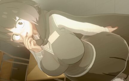 3d 3d_(artwork) arm_on_breast ass big_ass big_breasts black_cape black_eyes black_hair black_shoes black_skirt breasts cape female from_above grey_legwear grey_vest hand_on_mouth hilda_(series) huge_ass huge_breasts kaisa_(hilda) koikatsu large_ass large_breasts legwear light-skinned_female light_skin looking_at_viewer open_mouth pale-skinned_female pale_skin papaoso purple_hair shirt shoes short_hair skirt standing thick thick_ass thick_body thick_breasts thick_butt thick_hips thick_legs thick_thighs thigh_highs thighhighs thighs two-tone_hair vest voluptuous voluptuous_female white_shirt wide_hips