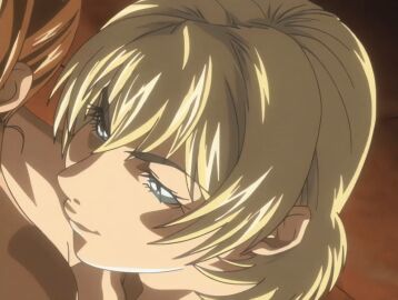 00s 2007 2futa american animated bible_black bible_black_new_testament blue_eyes breasts brown_hair collarbone cum cum_on_face earrings female futa_with_futa futanari imari_kurumi implied_sex jody_crowley lipstick multiple_futa nipples nude shin_bible_black side_ponytail smirk tagme