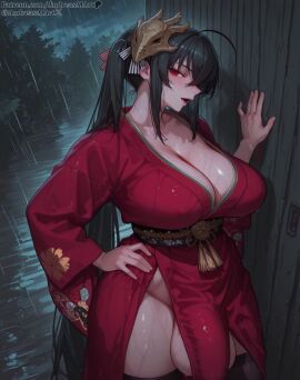 1futa ai ai_generated ai_generated_video andreas_ai animated azur_lane big_breasts big_penis big_testicles black_hair bouncing_breasts breasts_jiggling bulge bulge_through_clothing cleavage explicit futanari hair_ornament hand_on_hip hand_on_wall huge_breasts huge_cock huge_testicles japanese_clothes long_hair looking_at_viewer mask_on_head night nsfw outdoors partially_clothed patreon patreon_username rain raining red_eyes seductive_grin seductive_smile shaking_hips short_video shorter_than_10_seconds standing tagme taihou_(azur_lane) testicles thighhighs video watermark