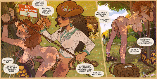 2dickgirls alimony ambiguous_consent ambrosia_(alimony) anal anal_sex ass balls bent_over big_breasts big_penis black_hair bondage bouncing_breasts bound breasts clothed_futa_nude_futa comic cowboy_hat cum cum_in_ass cum_inside cum_on_breasts cum_on_self cum_overflow cum_while_penetrated curly_hair dappled_sunlight dickgirl duo english_text erection erection_while_penetrated futa_on_futa futa_only futa_sans_pussy futanari hair_grab hair_pull hanging_breasts human intersex large_breasts light-skinned_futa light_skin nude orange_hair original original_characters outdoor_sex outdoors penis rope selina_(alimony) sex sex_from_behind standing sweat text