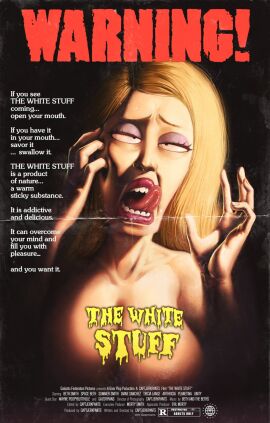 1girls addiction adult_swim aroused aroused_face beth_smith blonde_hair breasts captainjerkpants corruption female horny horror horror_(theme) in_heat large_breasts milf parody parody_porn poster rick_and_morty solo_female