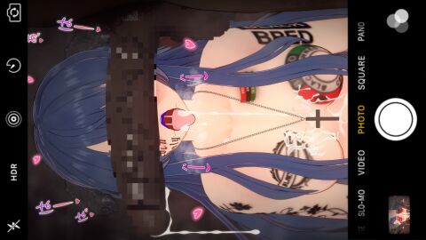 1boy 1girls 3d arknights blue_hair breasts censored cheating cock_hungry cock_worship cum cum_drip cum_in_mouth cum_on_breasts dark-skinned_male dark_skin female horns interracial kino_(pixiv67256913) koikatsu light-skinned_female light_skin male medium_breasts mosaic_censoring mostima_(arknights) naked necklace netorare penis qos queen_of_spades tagme tattoo tongue tongue_out