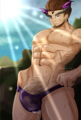 briefs male male_only mobile_legends muscular muscular_male penis penis_showing yu_zhong