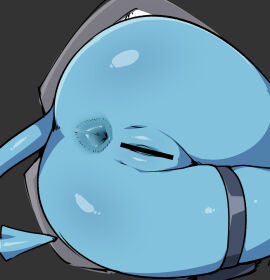 anus ass bar_censor black_background blue_skin blue_tail censored close-up colored_skin female highres holster hoyoverse kotatsu_(kotatsu3) pussy simple_background skindentation solo soukaku_(zenless_zone_zero) tail thigh_holster thigh_strap zenless_zone_zero