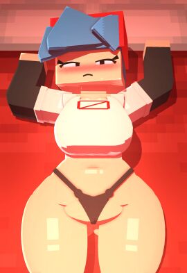 3d big_breasts black_eyes black_panties blue_hair blueblocky boyfriend_(friday_night_funkin) breasts coresvoid curvy curvy_body curvy_female curvy_figure digital_media_(artwork) female female_boyfriend_(friday_night_funkin) fnf friday_night_funkin hi_res horny_female leash leash_pull mine-imator minecraft shadow smooth_skin thick_thighs thighs wide_hips