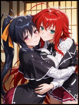 ai_generated akeno_himejima girlfriends high_school_dxd kissing lesbian_couple lesbian_focus lesbian_kiss lovers rias_gremory rias_x_akeno tagme video yuri