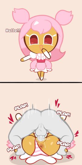 1boy 1girls accurate_art_style anon anus artstyle_imitation ass cherry_blossom_cookie comic cookie_run dress female instant_loss_2koma male mating_press panties panties_aside penis pussy self_upload sex simple_background striped_panties tagme underwear unepicroachy vaginal_penetration