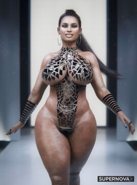 1girls 2025 3d alternate_breast_size artist_name big_breasts big_lips bimbo black_hair black_nails black_tape_project breasts brown_eyes capcom child_bearing_hips curvaceous curvy curvy_body curvy_female curvy_figure dark-skinned_female dark_skin earrings female female_only hairy_pussy high_ponytail hoop_earrings huge_breasts indoors jewelry large_breasts long_fingernails long_hair looking_at_viewer mature_female ponytail pubes pubic_hair puffy_nipples pussy resident_evil resident_evil_5 revealing_clothes sheva_alomar smile smiling supernovax thick_thighs thighs voluptuous voluptuous_female walking wide_hips
