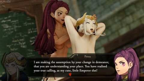 2girls 3d ahe_gao all_fours anal arm_grab arm_tattoo armpits arms_behind_head arms_up ass bare_arms bare_legs bare_shoulders bare_thighs barefoot big_ass book bookshelf bound braid breasts bride brown_eyes candle chalkboard collarbone completely_nude compliment dark-skinned_female dark_skin defeated diplomacy dochaunt24 doggy_style edelgard_von_hresvelg emperor english_text facial_tattoo female female_only female_orgasm femdom femsub fire_emblem fire_emblem:_three_houses forced_orgasm fucked_into_submission fucked_silly hands_up horn_grab horns indoors instant_loss insult kneeling legs light-skinned_female light_skin long_hair looking_pleasured medium_breasts mind_break motion_blur multiple_females multiple_girls navel nintendo nipples nude nude_female open_mouth orgasm ownership petra_macneary ponytail pose post-timeskip purple_eyes purple_hair queen restrained rolling_eyes rough_sex royalty sex sex_toy short_hair shoulders sidelocks slave smile stomach story_at_source strap-on strapon tattoo text text_box thighs tongue tongue_out training treaty trophy_wife until_they_like_it very_long_hair wariza wife wife_and_wife yuri