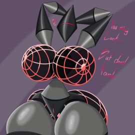 anthro ass big_ass big_breasts big_butt breasts cempress_(lewdmoth) cone cone_empress_(pinkmoth) female geometric_shapes handsfree_ejaculation hologram_boobs japansadface not_my_oc polygon robot_girl robot_humanoid thick_thighs voluptuous