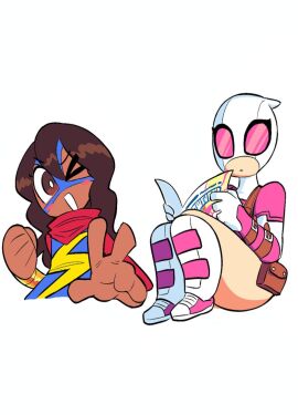 2girls avengers chibi female female/female female_only gwenpool gwenpool_(series) kamala_khan marvel marvel_comics ms._marvel ms._marvel_(kamala_khan) multiple_females multiple_girls superheroine tagme theguywhodrawsalot young_avengers