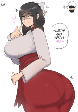 1girls aroused aroused_face aroused_female ass ass_awe ass_focus big_ass big_breasts big_butt black_hair breasts clothed clothed_female clothing fat_ass female female_focus female_only huge_ass in_love isensio jujutsu_kaisen kimono large_ass large_butt light-skinned_female light_skin pantylines red_clothing red_eyes ribbon satoru_gojo solo solo_female solo_focus text thick thick_ass thick_thighs utahime_iori voluptuous voluptuous_female white_clothing white_skin