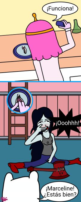 adventure_time clothed comic female fingering finn_the_human marceline no_consent nsc_draws orgasm pocket_pussy portal princess_bubblegum science_fiction spanish_text spread_pussy vampire_girl yuri
