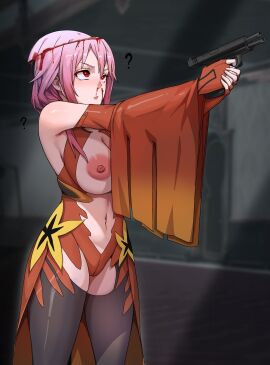 brain_snuff breasts death defeat defeated defeated_heroine female female_only gore guilty_crown guro headshot imminent_death large_breasts nipples nosebleed rbqinori sliced yuzuriha_inori