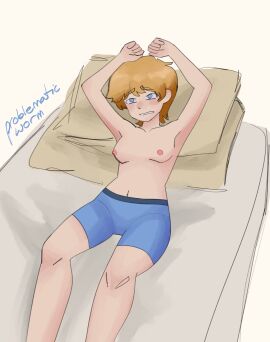 1girls androgynous blonde_hair boxers breasts female mcyt minecraft minecraft_youtubers nervous problematicworm rule_63 scared self_upload short_hair skinny solo tommyinnit topless twitch twitch.tv young youtube youtuber youtubers