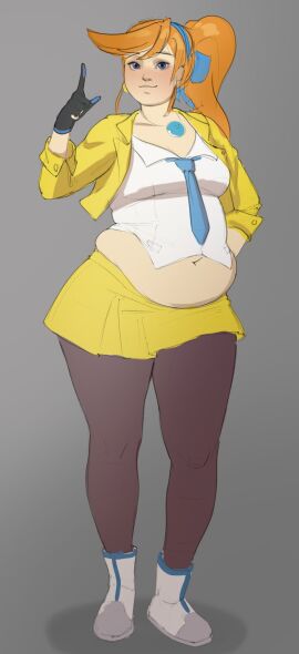 ass athena_cykes bbw belly_overhang big_belly big_female blush embarrassed fat fat_ass fat_female fat_fetish fat_woman fatty female giantess gyakuten_saiban large_female mini_giantess obese obese_female overweight overweight_female pig plump pork_chop thick_thighs tight_clothes tight_clothing tight_fit tubby weight_gain