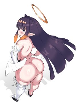 1girls 2025 2d 2d_(artwork) 2d_artwork ass ass_focus back_muscles back_view bangs big_ass big_butt blunt_bangs blush blush_lines bubble_butt butt_focus curvaceous curvaceous_body curvaceous_female curvaceous_figure curvaceous_hips curves curvy curvy_body curvy_female curvy_figure curvy_hips curvy_thighs fat_ass female female_only flat_chest flat_chested flat_n_thick hair_ornament halo hands_on_hips hi_res high-angle_view highres hololive hololive_english hololive_myth hourglass_figure huge_ass huge_butt kida_eve large_ass large_butt legwear light-skinned_female light_skin long_hair looking_at_viewer looking_back muscles naked naked_female ninomae_ina'nis nude nude_female pale-skinned_female pale_skin pillow_shading pointy_ears purple_hair rear_view shiny shiny_skin shortstack smile smiling_at_viewer smooth_skin solo solo_female straight_hair sweat sweatdrop sweaty sweaty_ass thick thick_ass thick_hips thick_legs thick_thighs thigh_highs thighhighs thighs tiara virtual_youtuber voluptuous voluptuous_female vtuber white_background wide_hips wings