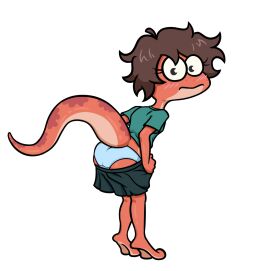 1girls amphibia amphibia_(series) anthro anthro_focus ass ass_focus bella_(amphibia) disney female female_focus female_only salamander salamander_(amphibian) swampman