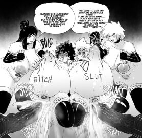 2girls 4boys anal anal_penetration anal_sex animal_penis ass balls black_and_white blacked blacked_clothing body_writing chastity_cage chastity_device creamy_cum cum cum_in_ass cum_inflation cum_inside english_text female female_supporting_yaoi femboy femdom feral feral_on_human feral_on_male fucked_silly gay gay_male horse horsecock implied_interracial incest inko_midoriya interracial izuku_midoriya katsuki_bakugou male mature_female milf mitsuki_bakugou mother mother_and_son motherly_cuckold my_hero_academia penis penis_size_difference qos queen_of_spades raizengax sex sissy small_penis stomach_bulge tattoo text text_bubble yaoi zoophilia