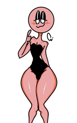 1boy bulge clothed clothing femboy feminine_male male male_only pink_body pink_skin pose posing simple_background smirk smirking solo standing tagme thick_thighs tight_clothing unknown_character white_background