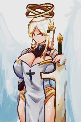 1girls angel angel_girl angel_wings big_breasts breasts female vivian_red